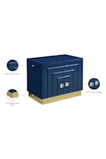 Meridian Furniture Cosmopolitan Contemporary Navy Lacquer Side Table with Gold Base