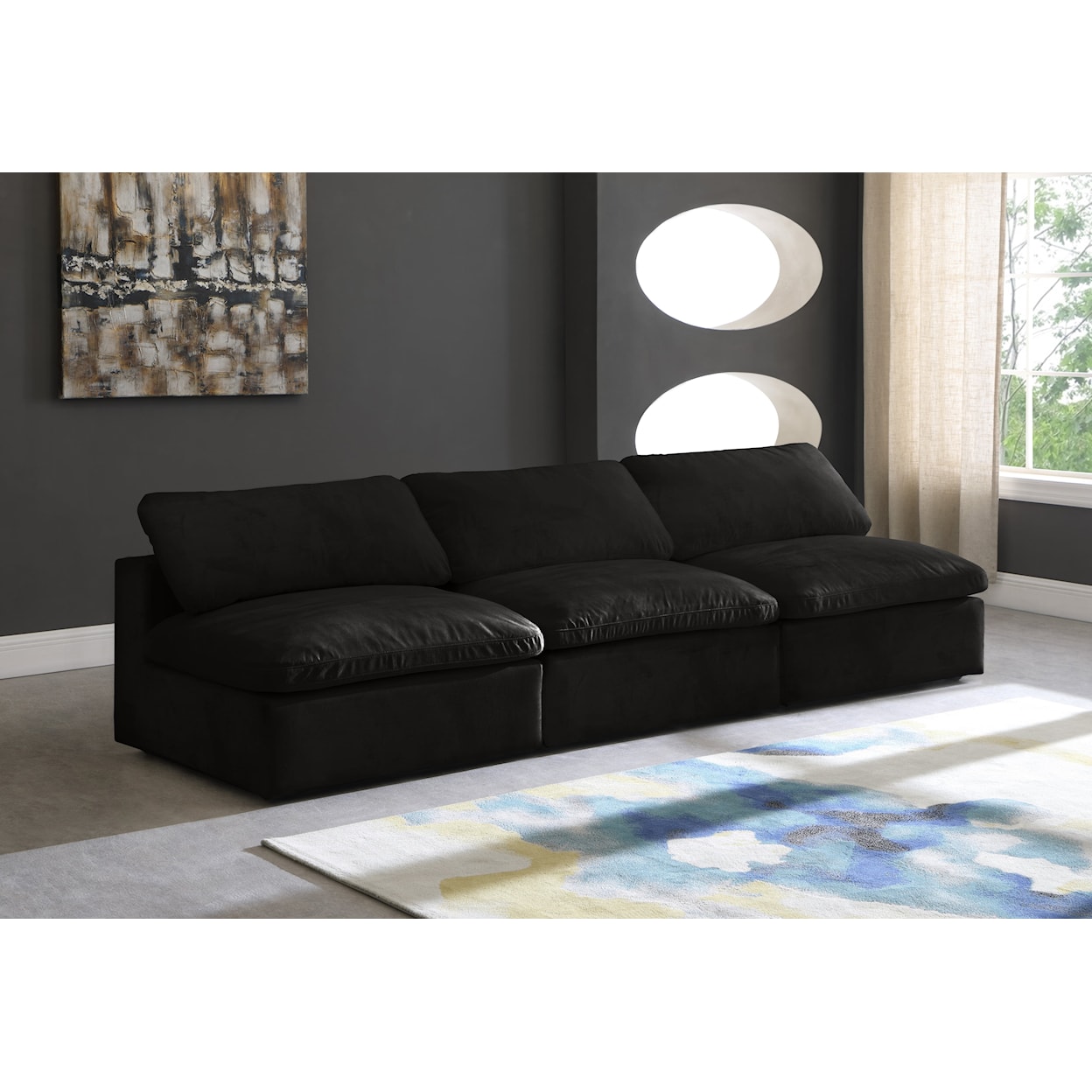 Meridian Furniture Cozy Comfort Modular Armless Sofa