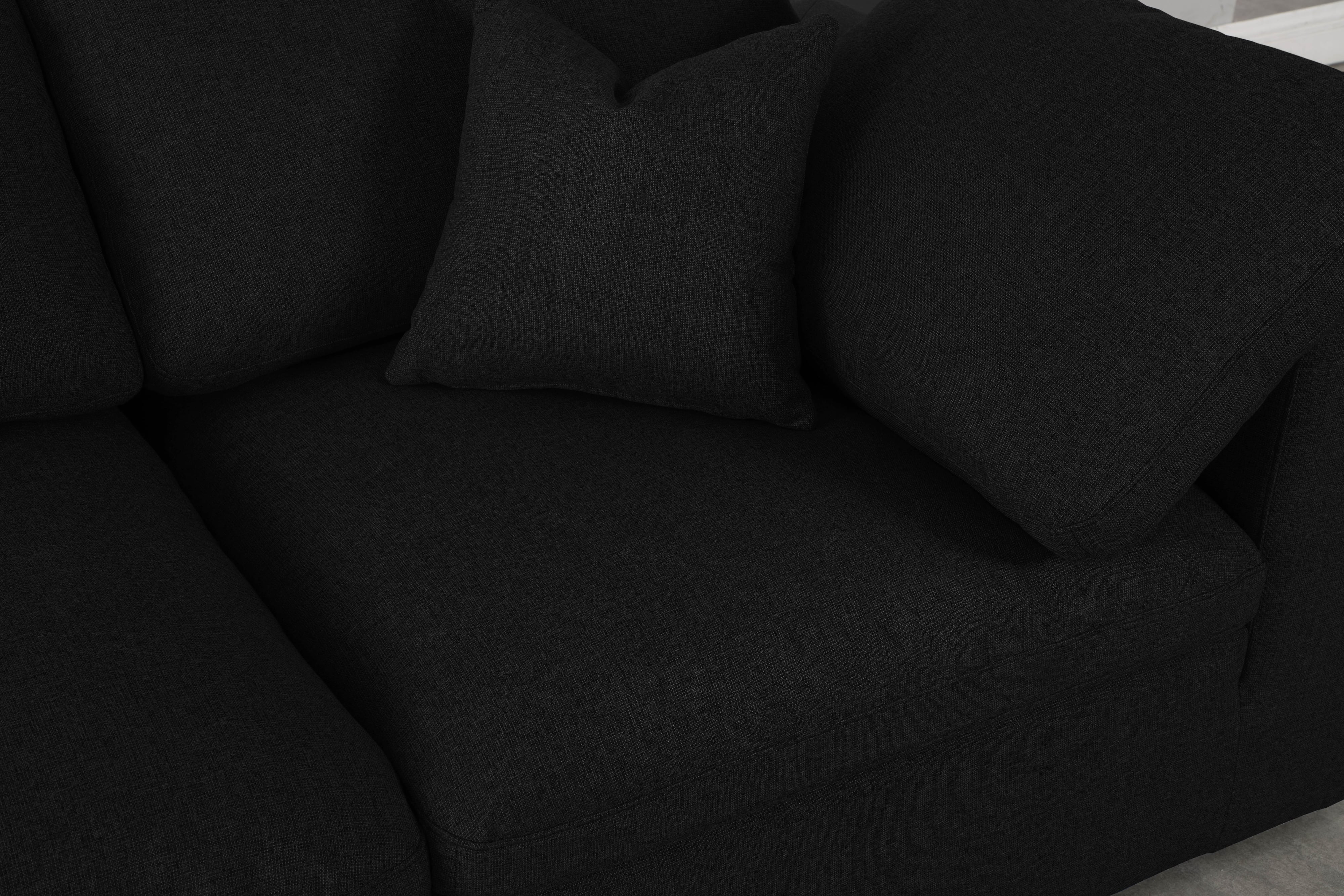 Meridian Furniture Serene 601BlackSec6A Serene Black Linen Textured