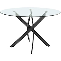 Contemporary Round Glass Top Dining Table