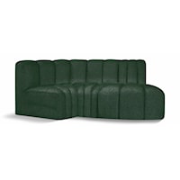 Arc Green Boucle Fabric Modular Sofa