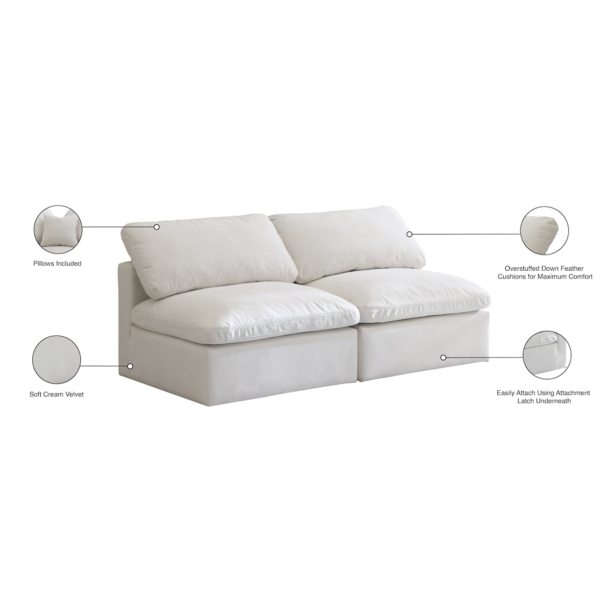 Meridian Furniture Plush Standard Comfort Modular Sofa