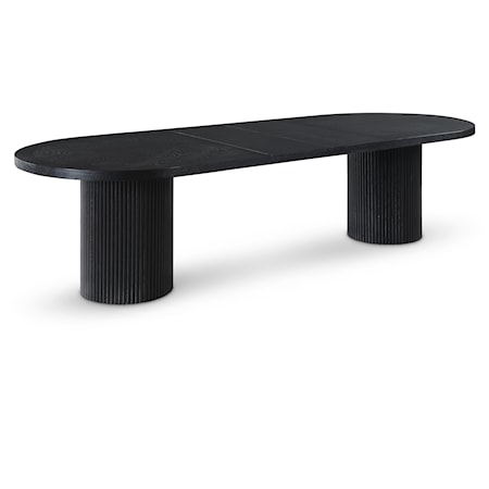 Black Oak Dining Table with Table Leaves