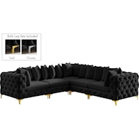 Tremblay Black Velvet Modular Sectional