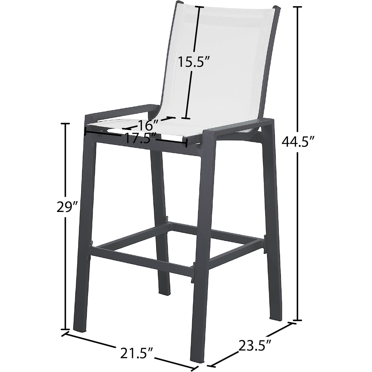 Meridian Furniture Nizuc Aluminum Mesh Barstool