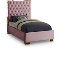 Lana Pink Velvet Twin Bed