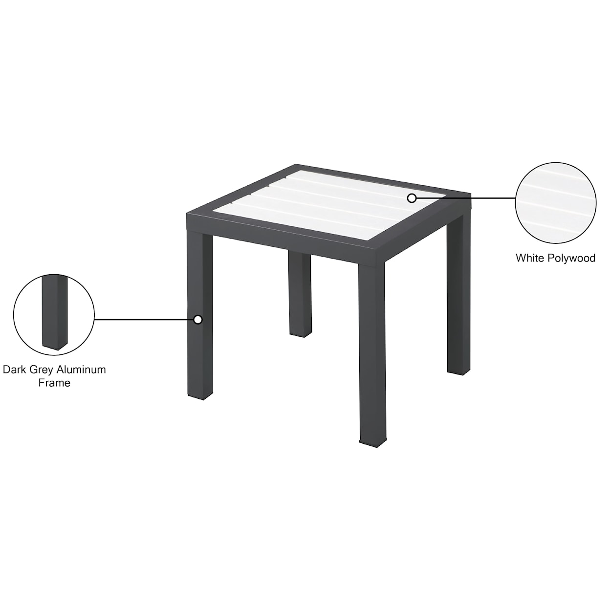 Meridian Furniture Nizuc Aluminum End Table