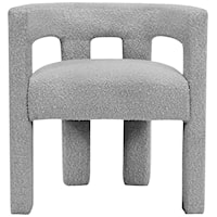 Contemporary Athena Accent/Dining Chair Grey Boucle Fabric