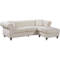 Sabrina Cream Velvet 2Pc. Reversible Sectional