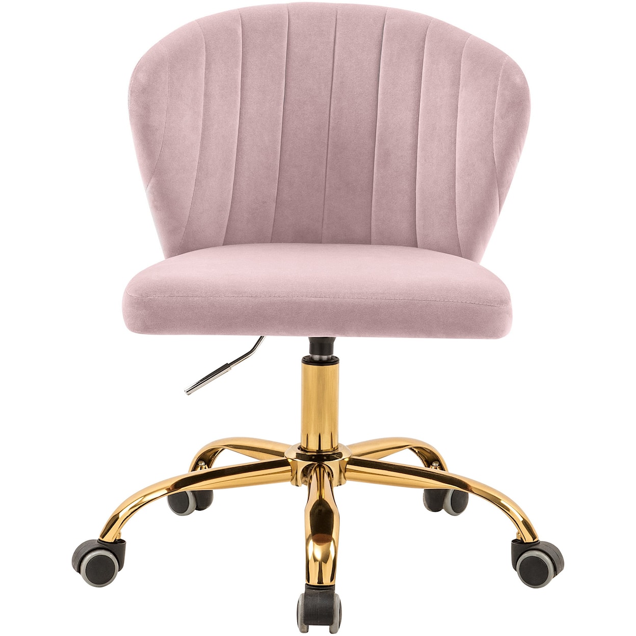 Meridian Furniture Finley Pink Velvet Office Chair with Gold Base