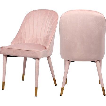 Contemporary Pink Velvet Dining Chair
