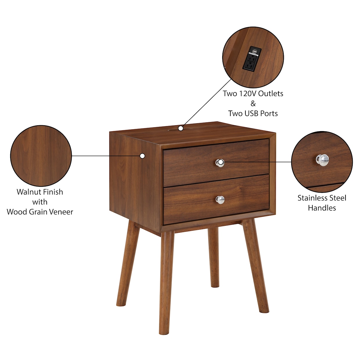 Meridian Furniture Teddy Night Stand