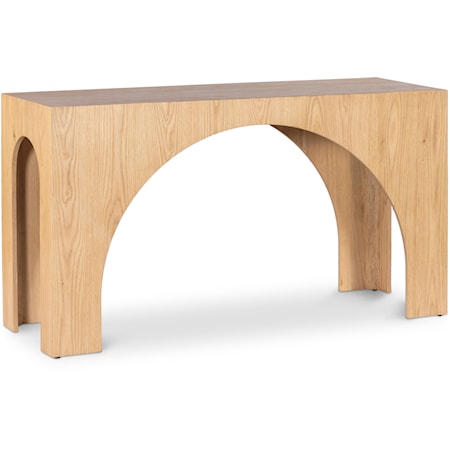 Contemporary Arched Console Table - Oak