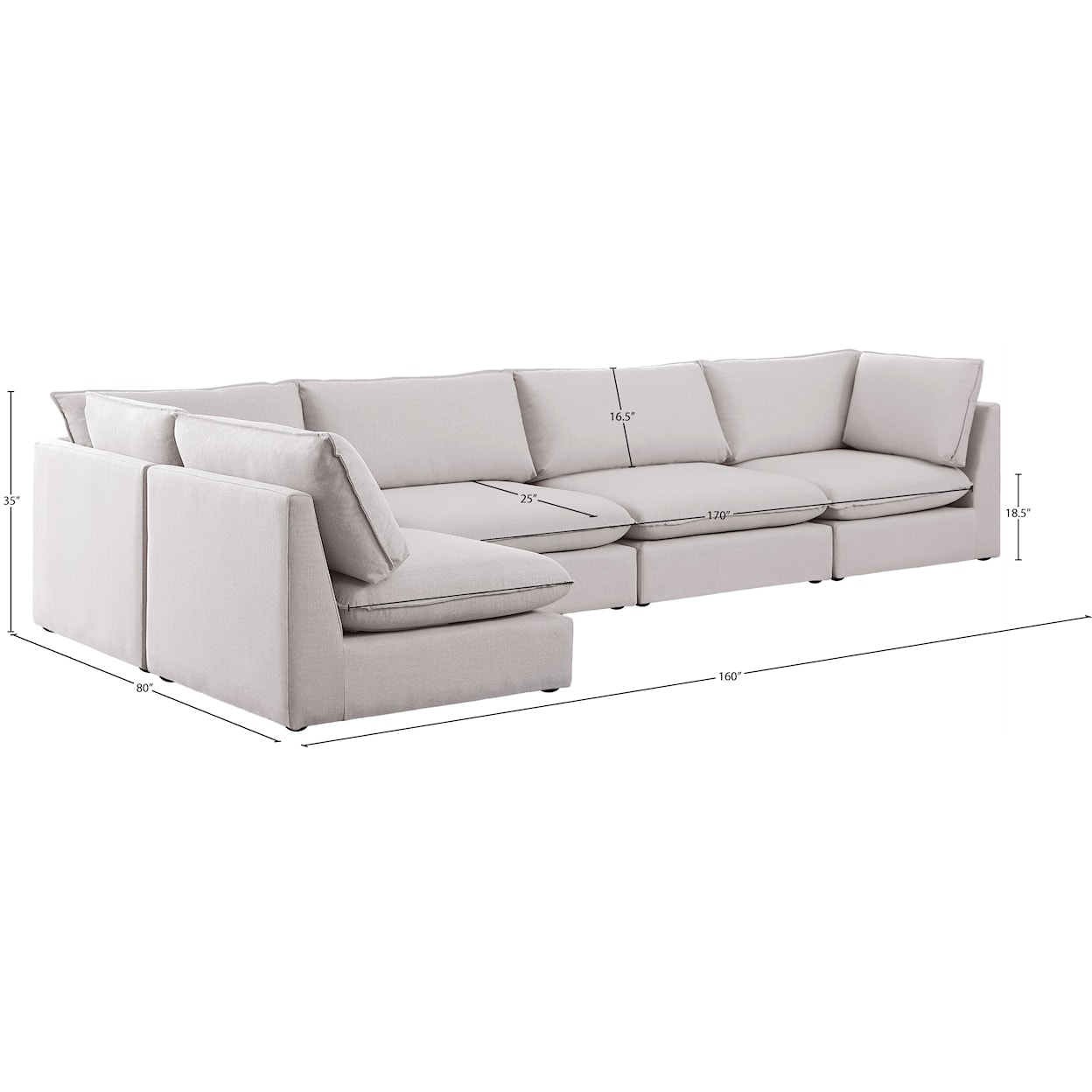 Meridian Furniture Mackenzie Modular Sectional