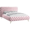Meridian Furniture Delano Upholstered Pink Velvet Queen Bed