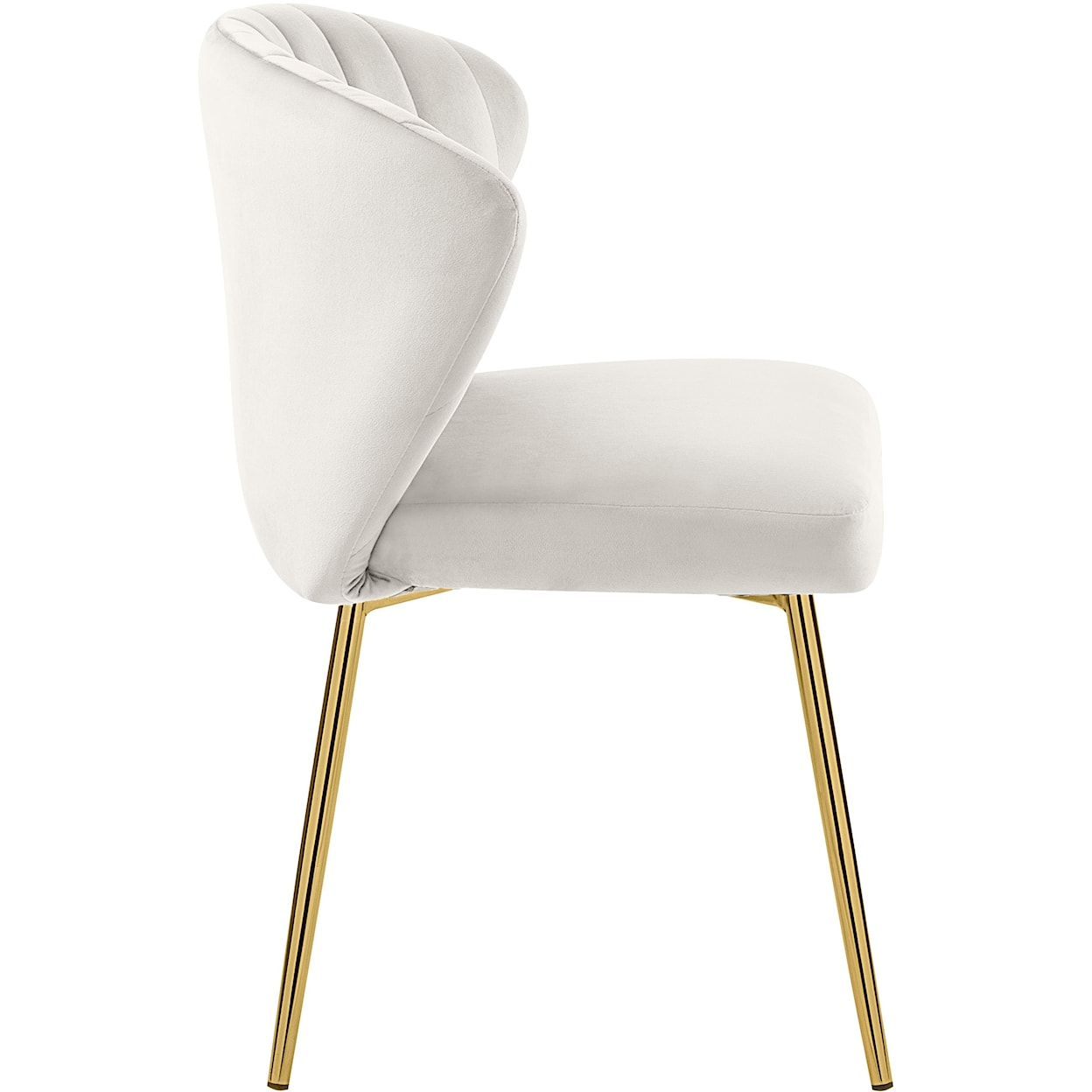 Meridian Furniture Finley Cream Velvet Dining Chair with Gold Legs
