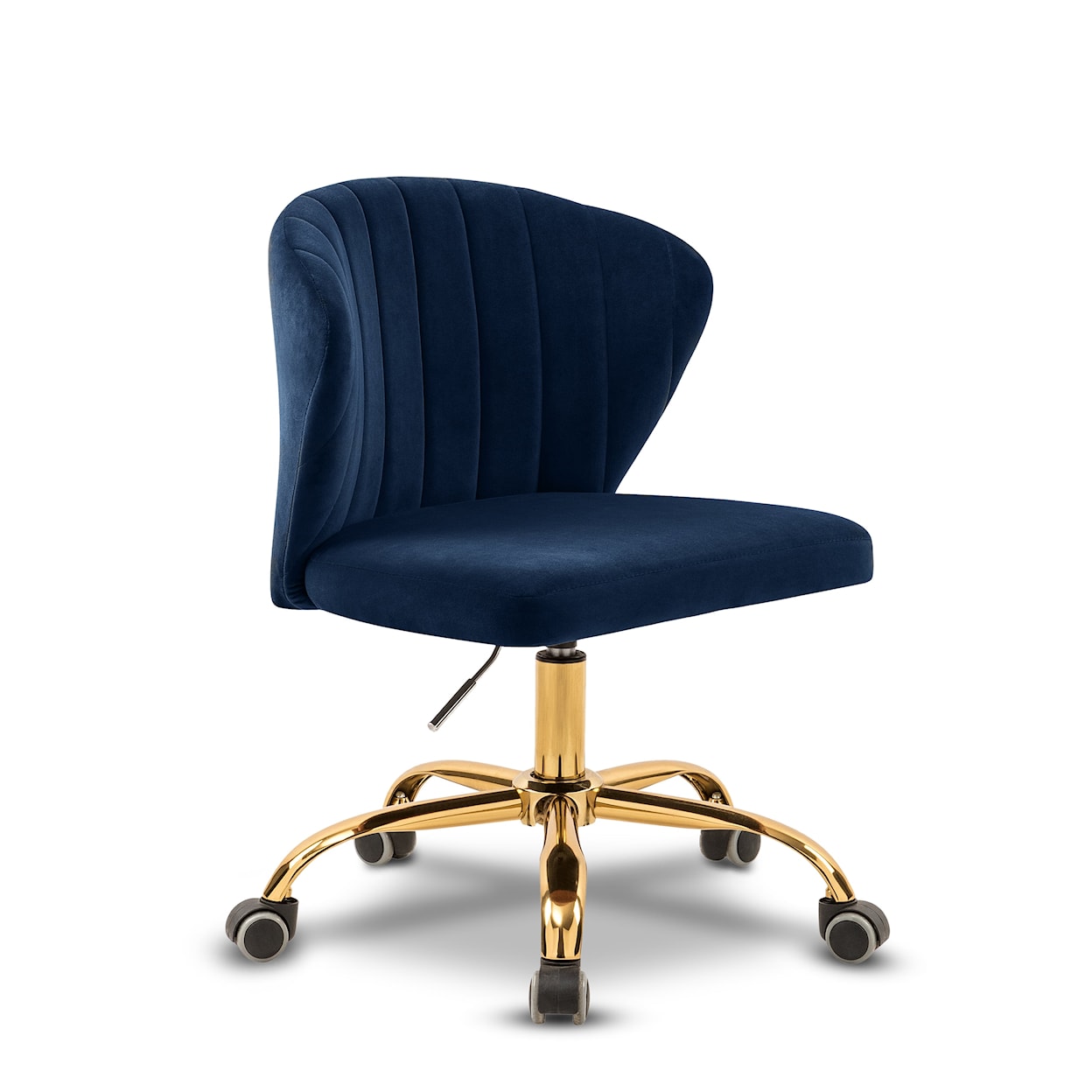 Meridian Furniture Finley Navy Velvet Office Chair with Gold Base