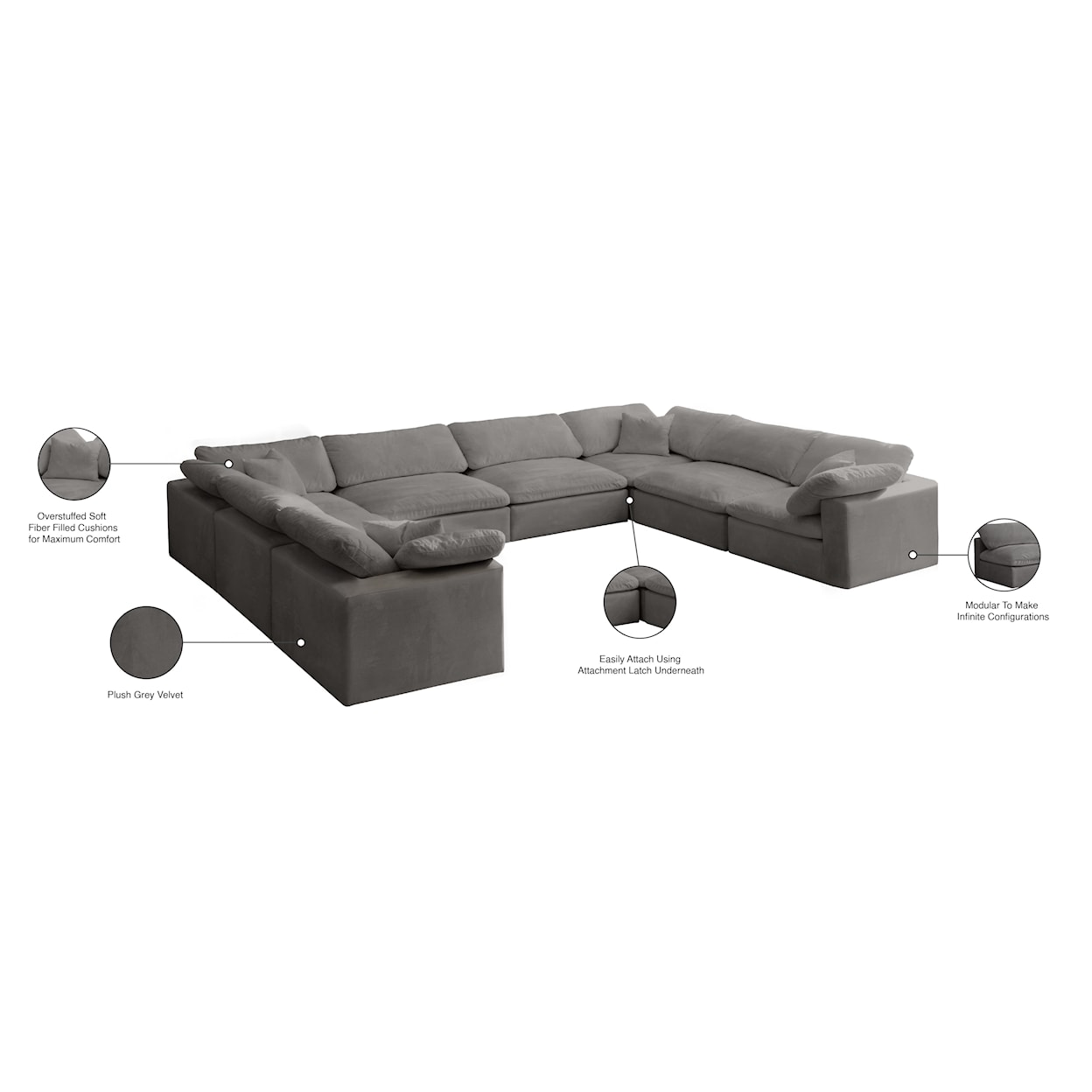 Meridian Furniture Cozy Comfort Modular Sectional