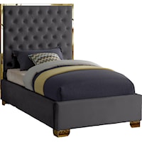 Lana Grey Velvet Twin Bed