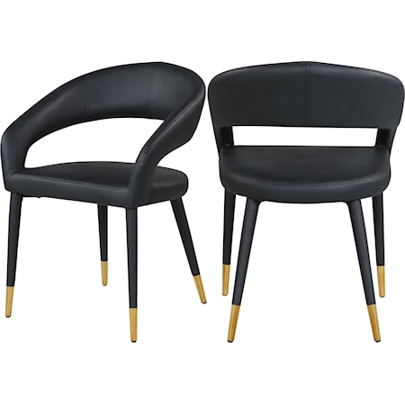 Upholstered Black Faux Leather Dining Chair