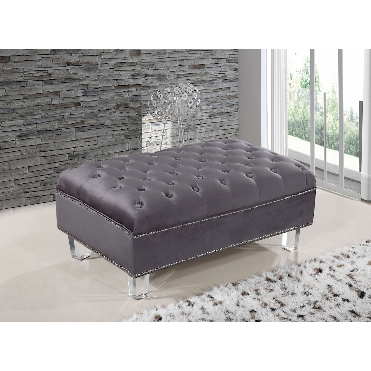 Meridian Furniture Lucas Ottoman