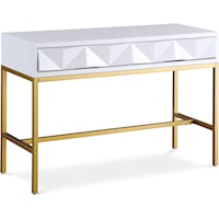 Pandora White Laquer With Gold Console Table