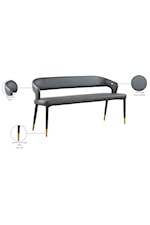 Meridian Furniture Destiny Contemporary Upholstered Grey Faux Leather Bench