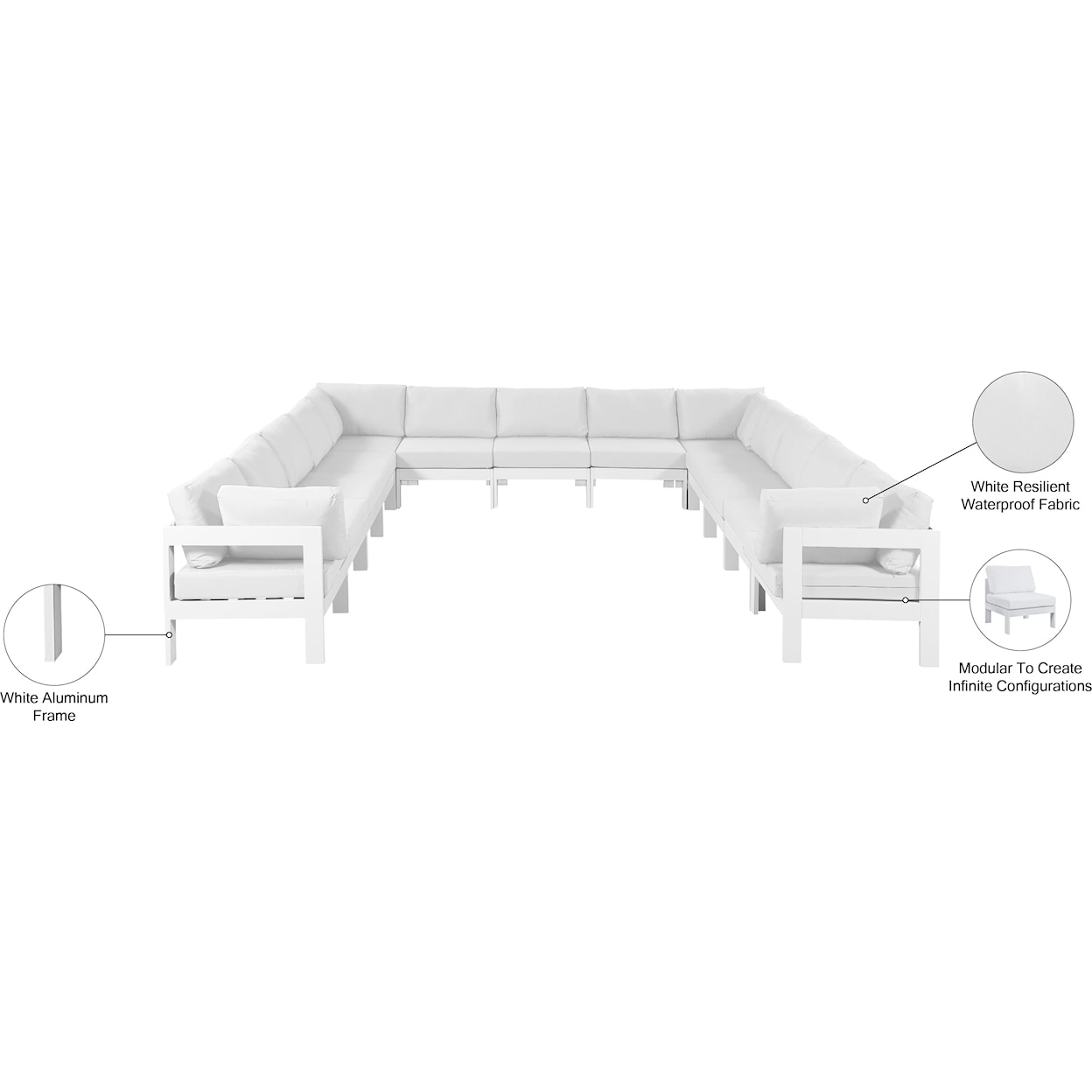 Meridian Furniture Nizuc Modular Sectional