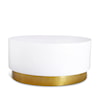 Meridian Furniture Deco White Coffee Table with Gold Base
