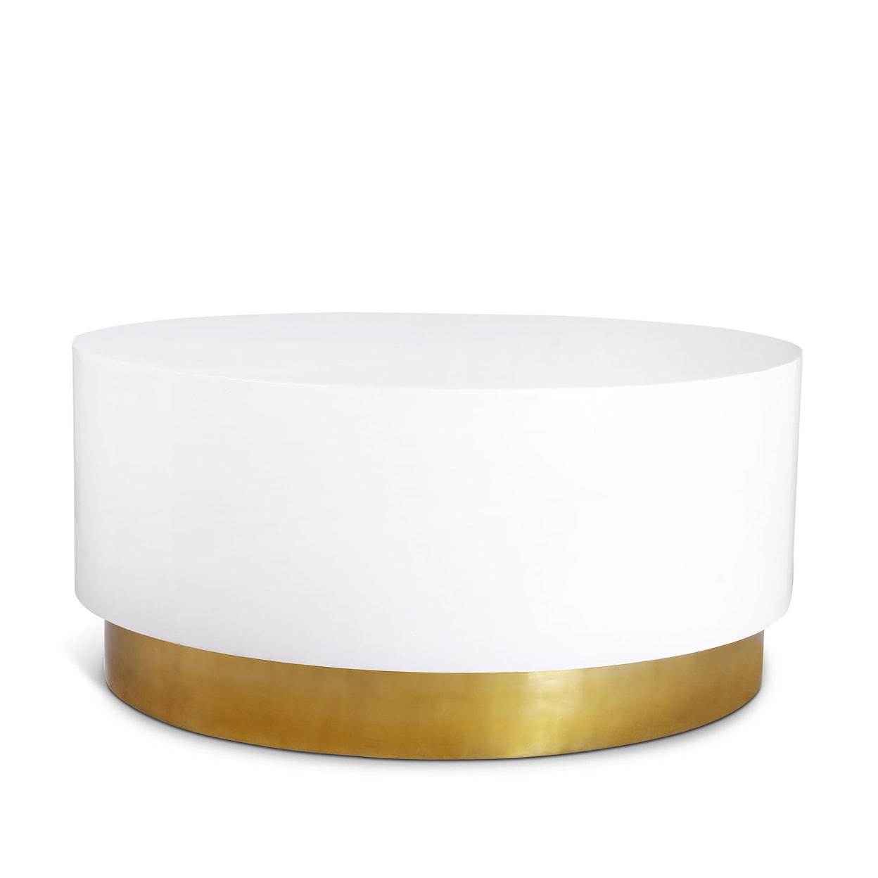 Meridian Furniture Deco White Coffee Table with Gold Base
