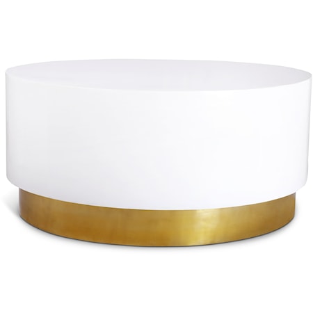 White Coffee Table with Gold Base