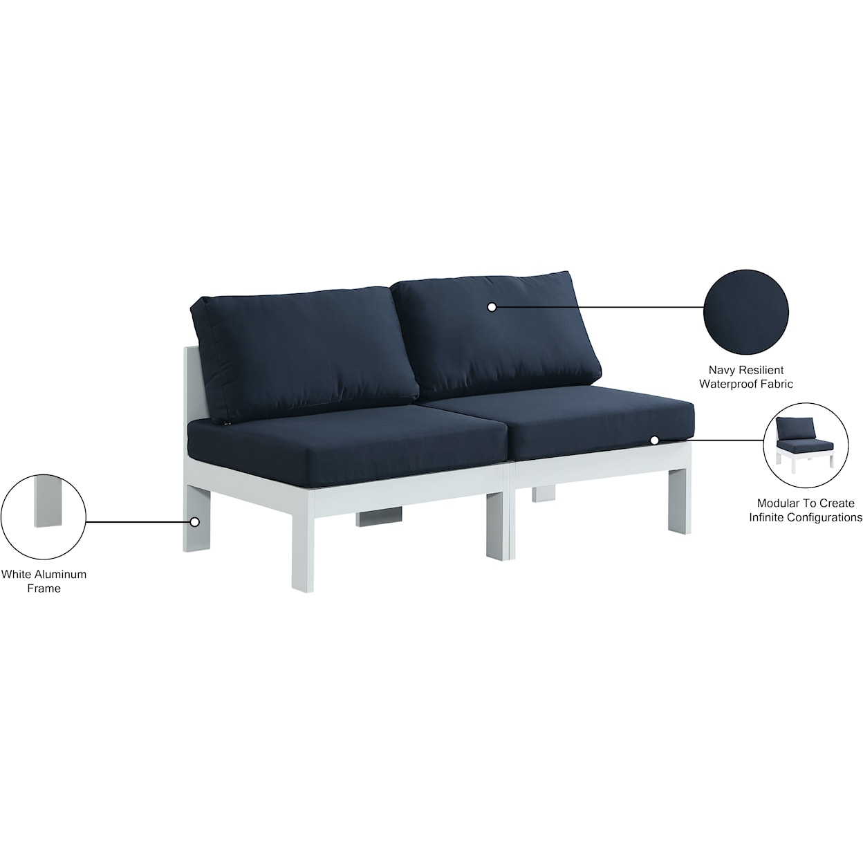 Meridian Furniture Nizuc Modular Sofa