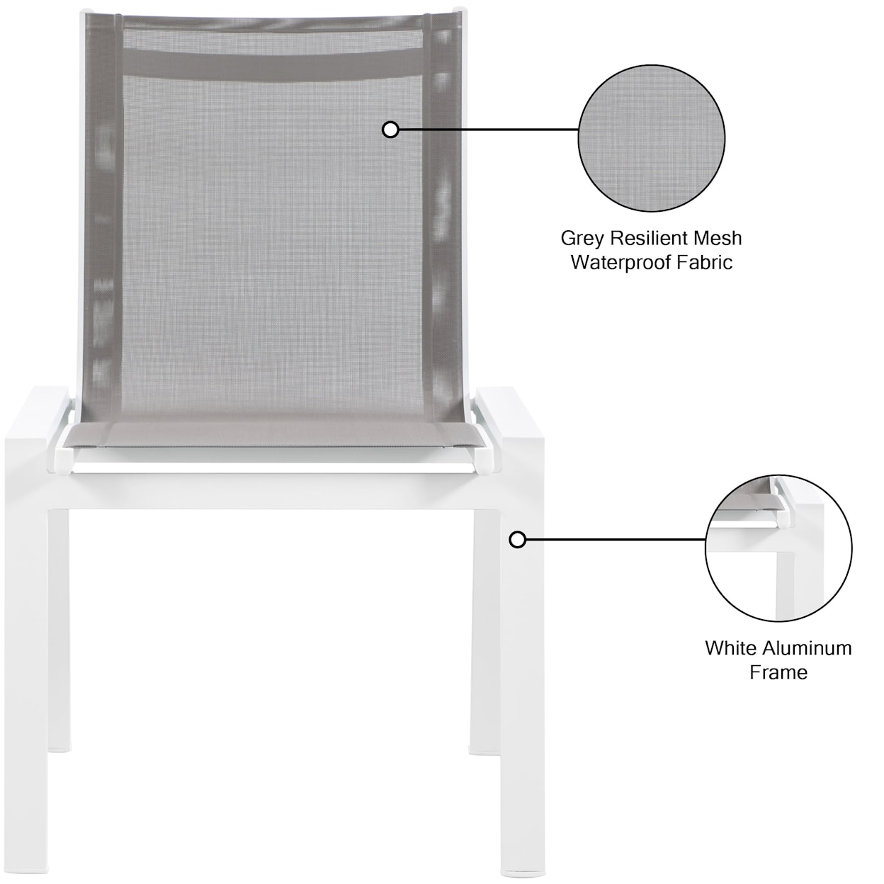 Meridian Furniture Nizuc Aluminum Mesh Dining Chair