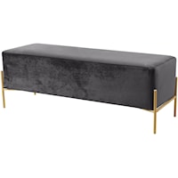 Isla Grey Velvet Bench