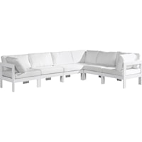 Nizuc White Water Resistant Fabric Outdoor Patio Modular Sectional