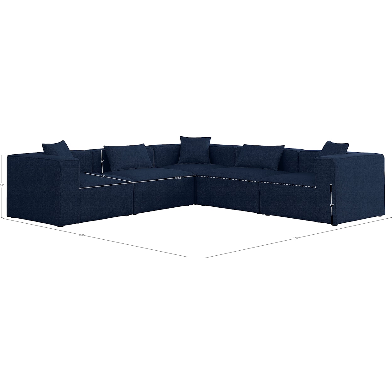 Meridian Furniture Cube Modular Sectional