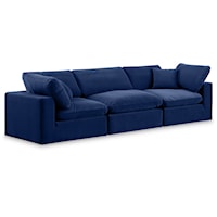 Comfy Navy Velvet Modular Sofa
