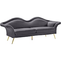 Lips Grey Velvet Sofa