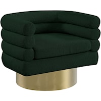 Tessa Green Boucle Fabric Accent Chair