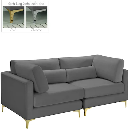 Julia Grey Velvet Modular Sofa