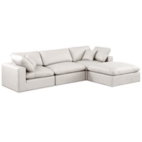 Comfy Cream Faux Leather Modular Sectional