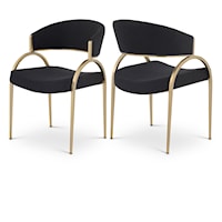 Privet Black Linen Textured Fabric Dining Chair