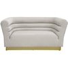 Meridian Furniture Bellini Cream Velvet Loveseat with Gold Steel Base