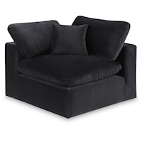 Comfy Black Velvet Modular Corner Chair