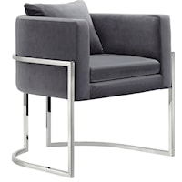 Pippa Grey Velvet Accent Chair