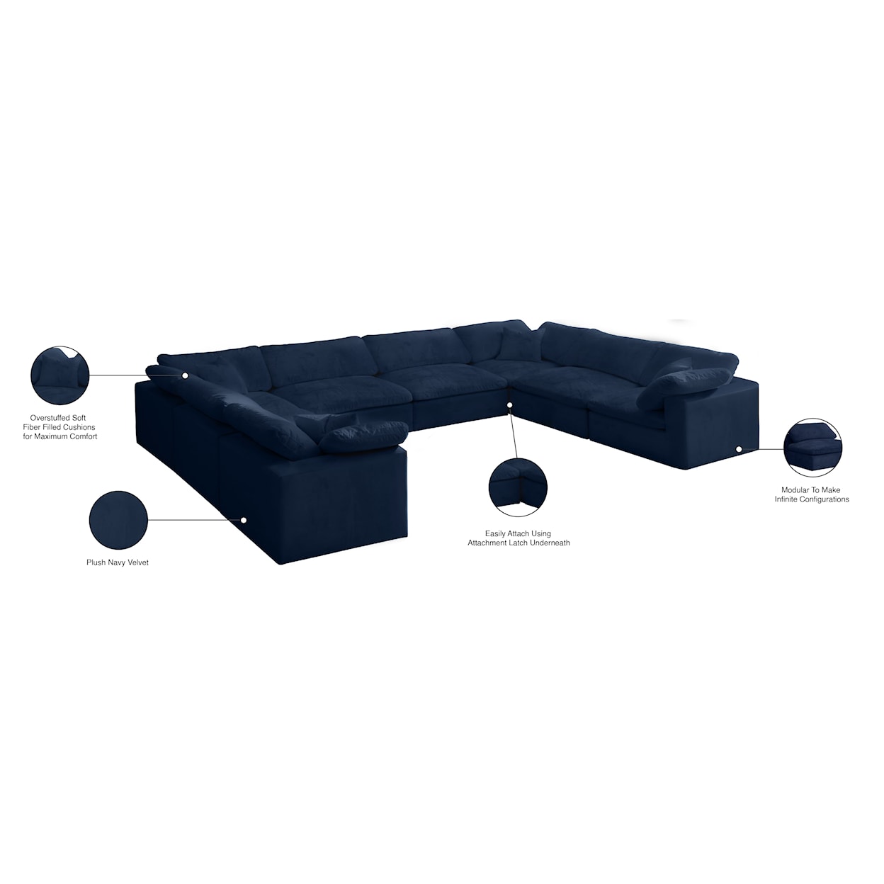 Meridian Furniture Cozy Comfort Modular Sectional