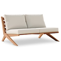 Tahiti Off White Water Resistant Fabric Outdoor Loveseat