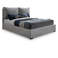 Misha Light Grey Polyester Fabric King Bed (3 Boxes)