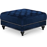 Sabrina Navy Velvet Ottoman