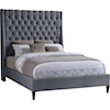 Meridian Furniture Fritz Upholstered Grey Velvet King Bed 